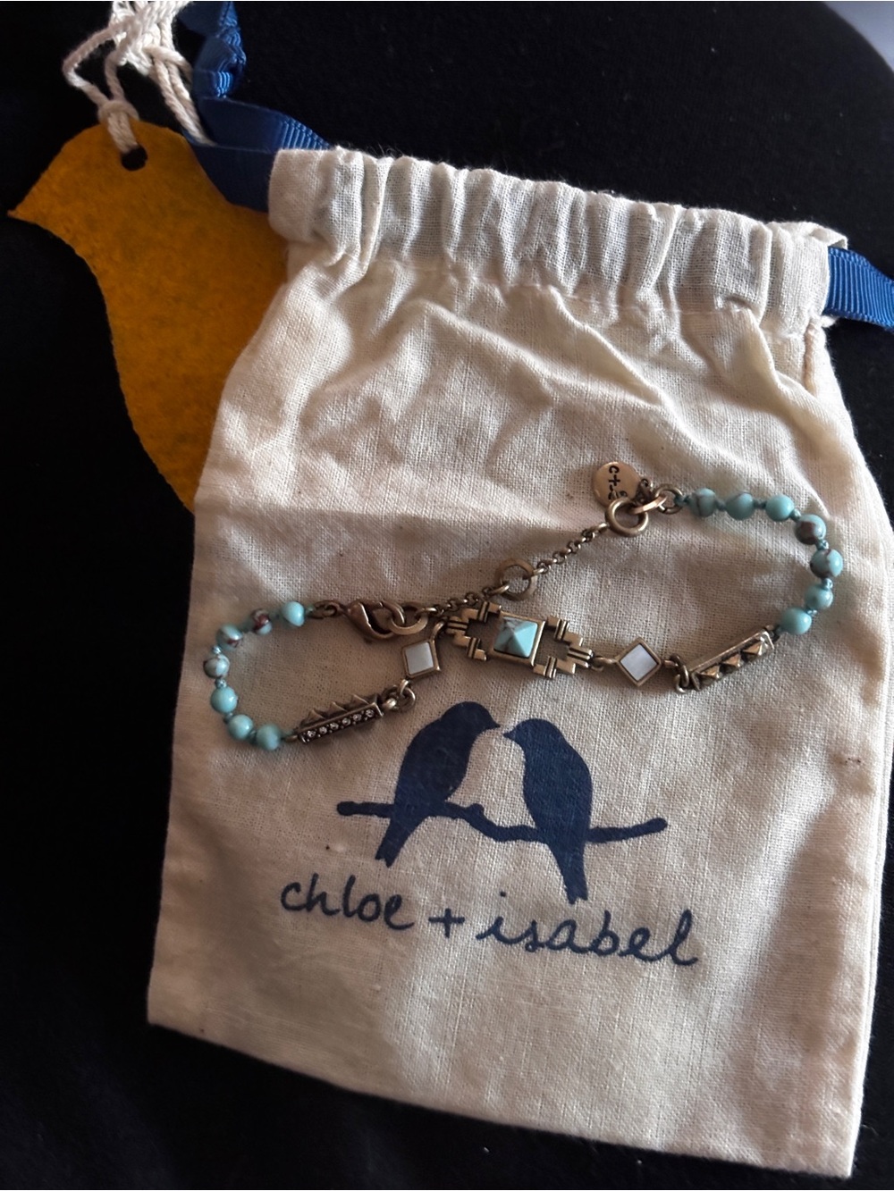 Chloe + Isabel Turquoise and Antique Gold Art Deco Bracelet